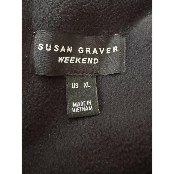 Susan Graver Weekend Polar Fleece Button Front Jacket Black X-Large NWOT - Picture 11 of 13